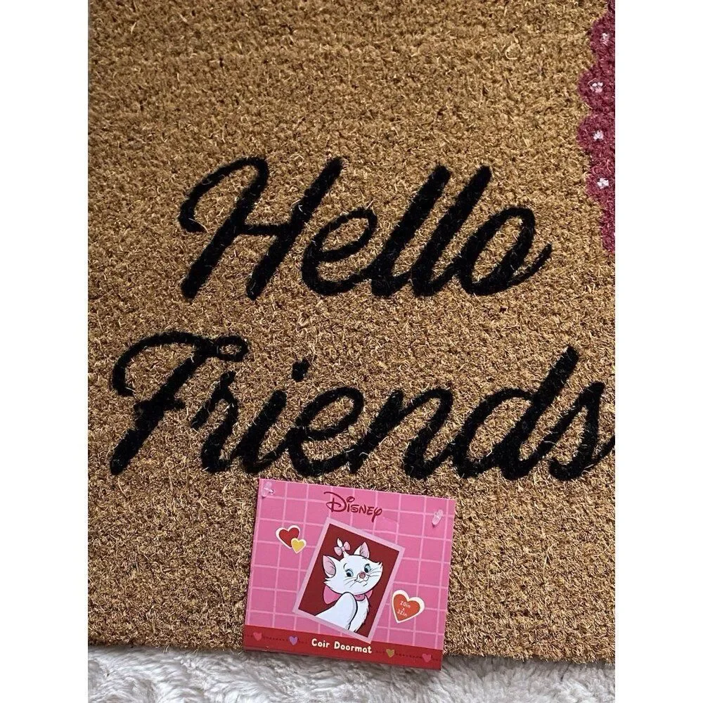 Disney The Aristocats Marie Hello Friends Heart Coir Welcome Door‎ Mat 20” X 32”